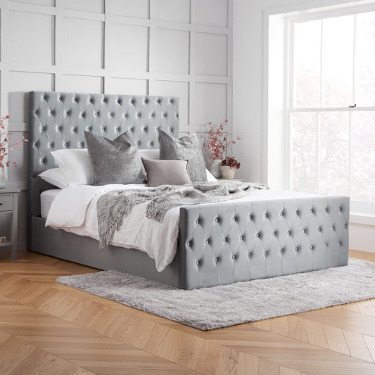 Birlea Marquis 4ft6 Double Grey Fabric Ottoman Bed Frame