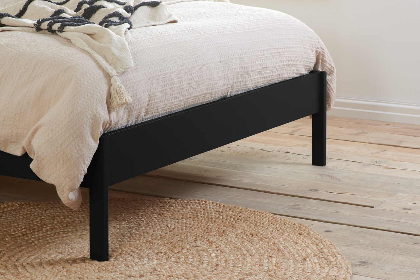 Birlea Margot 6ft Super Kingsize Black & Oak Rattan Bed Frame
