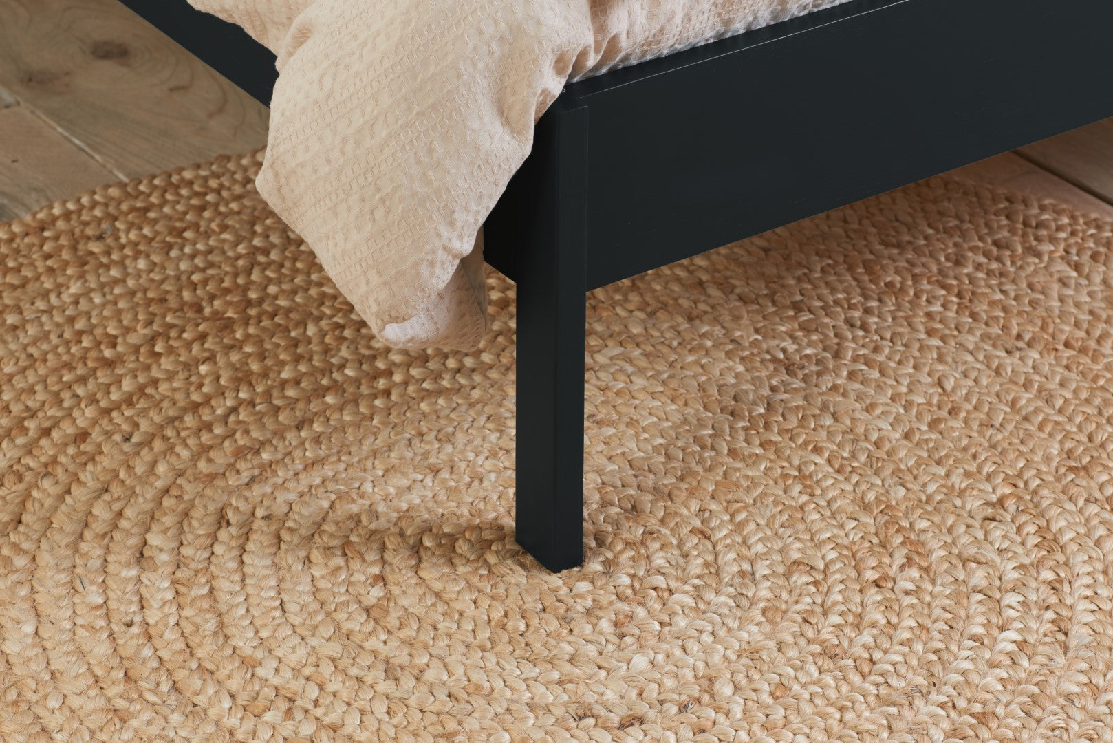 Birlea Margot 4ft6 Double Black & Oak Rattan Bed Frame