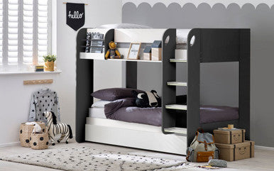 Julian Bowen Mars Charcoal & White Wooden Bunk And Underbed