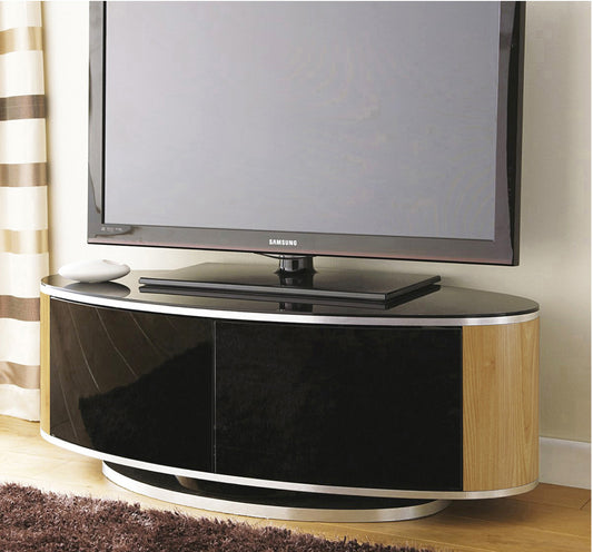 Buy oval TV unit in oak for living room suitable for 50inches tv