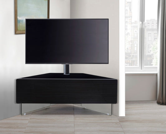 MDA Designs Antares Black Hybrid Corner Cantilever TV Unit Stand For TVs Up To 55"