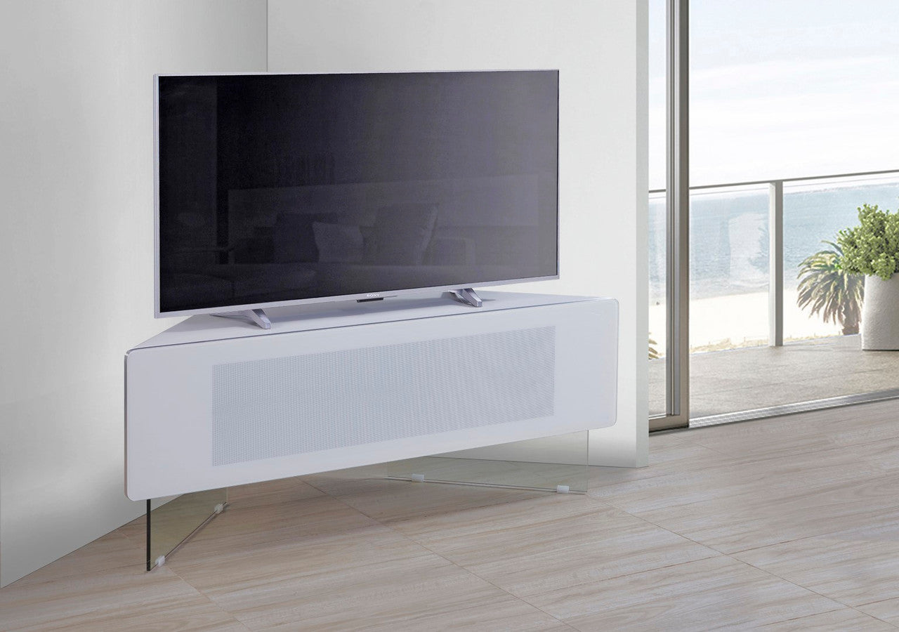 Antares White Hybrid Corner TV Unit For TVs Up To 55 Inches