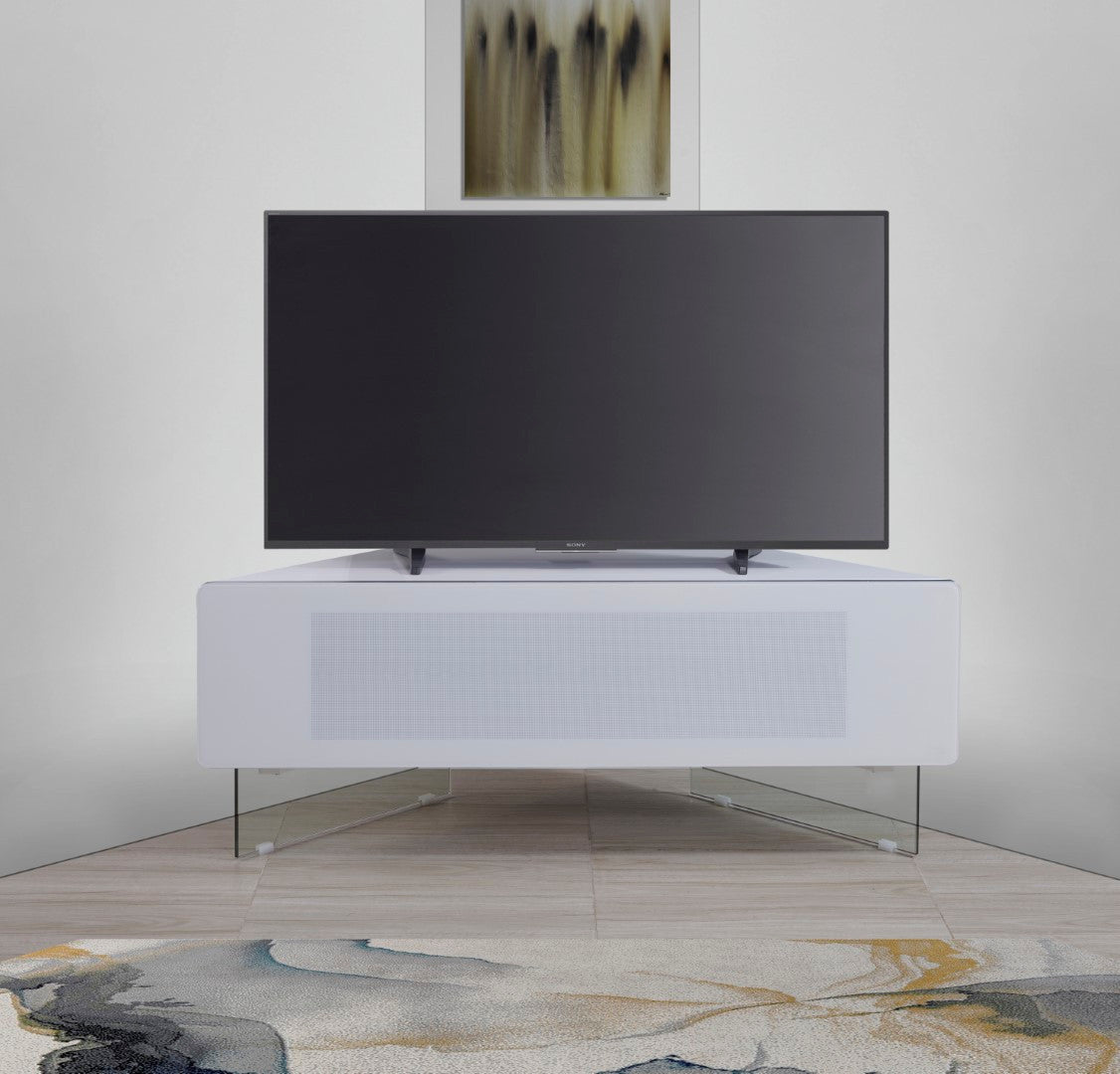 Antares White Hybrid Corner TV Unit For TVs Up To 55 Inches
