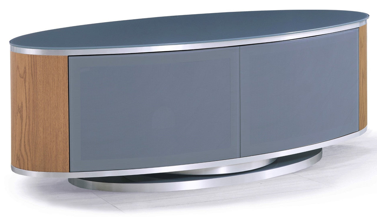 Luna Grey/Oak Oval TV Stand For TVs Up To 50 Inches