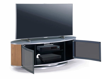 Luna Grey/Oak Oval TV Stand For TVs Up To 50 Inches