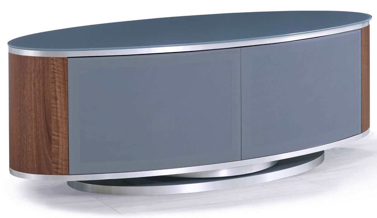Luna Grey/Walnut Oval TV Stand For TVs Up To 50 Inches