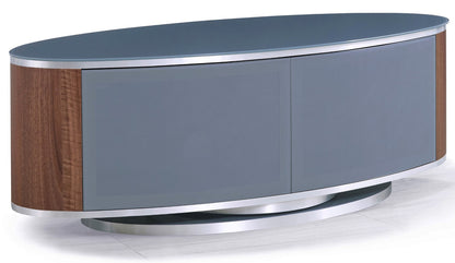 Luna Grey/Walnut Oval TV Stand For TVs Up To 50 Inches