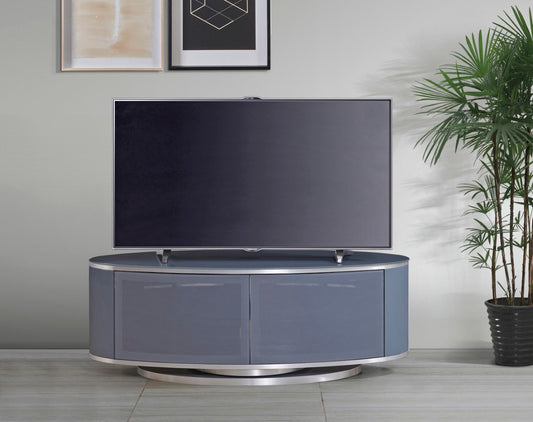 Luna Grey oval TV unit stand