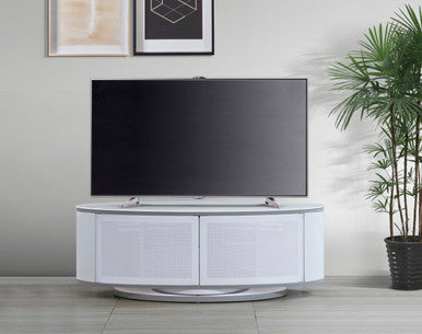 MDA Designs Luna White Oval TV Cabinet For TVs Up To 50 Inches
