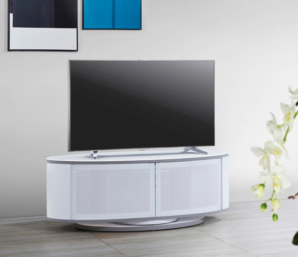 white tv stand for  tvs up to 50 inces