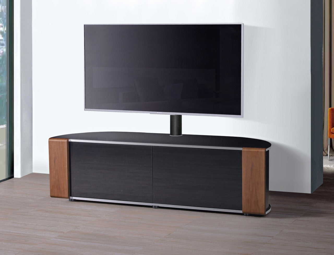 SIRIUS 1600 TV unit for tvs upto 70 inches with screen mounting system with oak/walnut trim