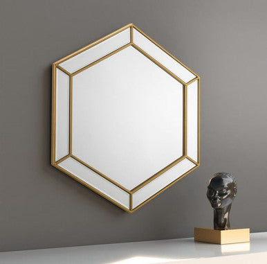 Julian Bowen Melody Hexagonal Gold Wall Mirror