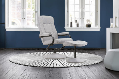 Birlea Memphis Grey Swivel Chair & Footstool