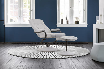 Birlea Memphis Grey Swivel Chair & Footstool