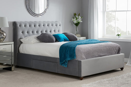 Birlea Marlow 5ft Kingsize Grey Fabric Bed Frame