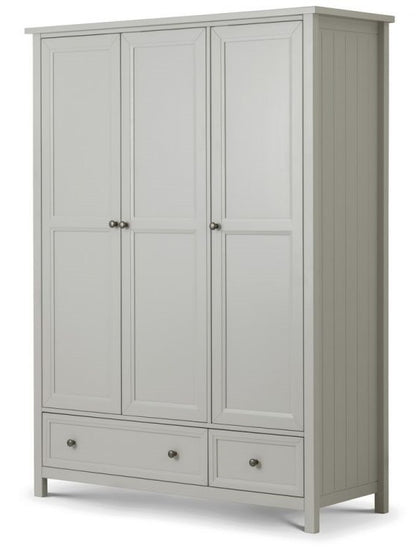 Julian Bowen Maine Dove Grey 3 Door 2 Drawer Combination Wardrobe