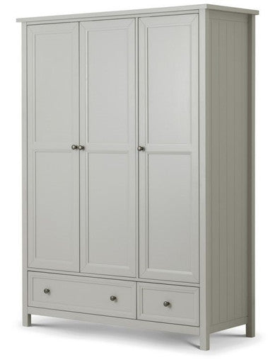 Julian Bowen Maine Dove Grey 3 Door 2 Drawer Combination Wardrobe