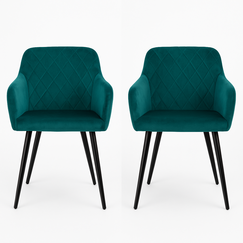 Marina Brushed Velvet Mint Green Dining Chair Set of 2