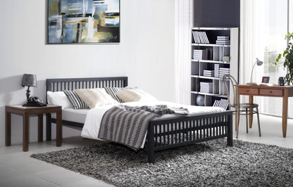 Time Living Meridian 4ft Small Double Charcoal Black Metal Bed Frame