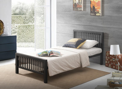 Time Living Meridian 3ft Single Charcoal Black Metal Bed Frame