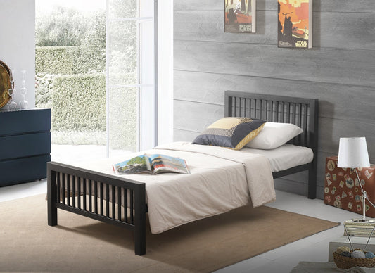 Time Living Meridian 3ft Single Charcoal Black Metal Bed Frame