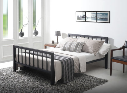 Time Living Metro 4ft Small Double Charcoal Black Metal Bed Frame