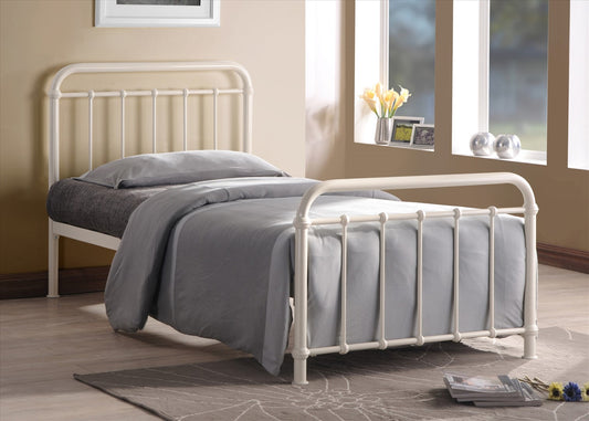 Time Living Miami 3ft Single Ivory Metal Bed Frame