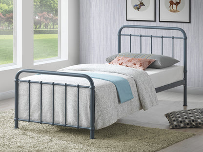Time Living Miami 5ft Kingsize Grey Metal Bed Frame