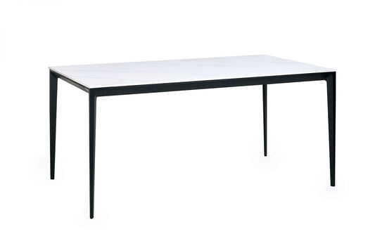 Miami Rectangular Stone Top Dining Table - White Marble