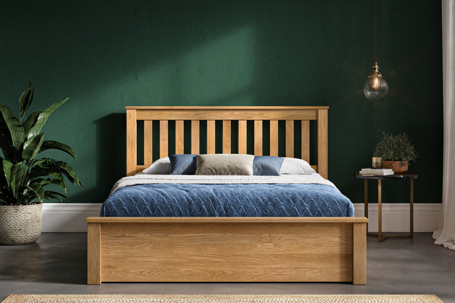 Emporia 4ft6 Double Solid Oak Ottoman Bed Frame