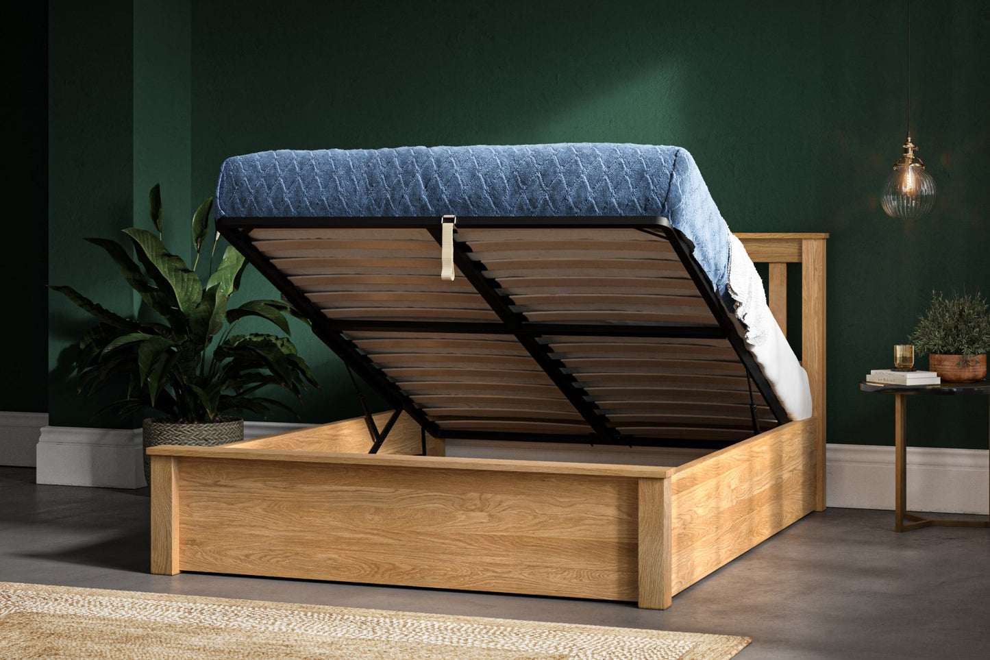Emporia 4ft6 Double Solid Oak Ottoman Bed Frame