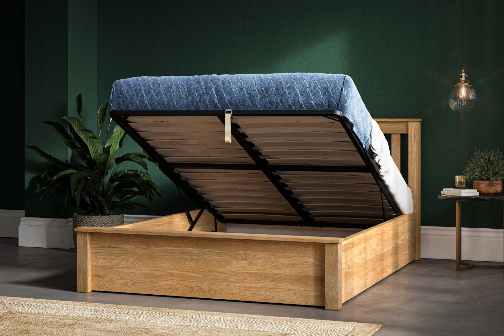 Emporia Monaco Kingsize Solid Oak Ottoman Bed Frame