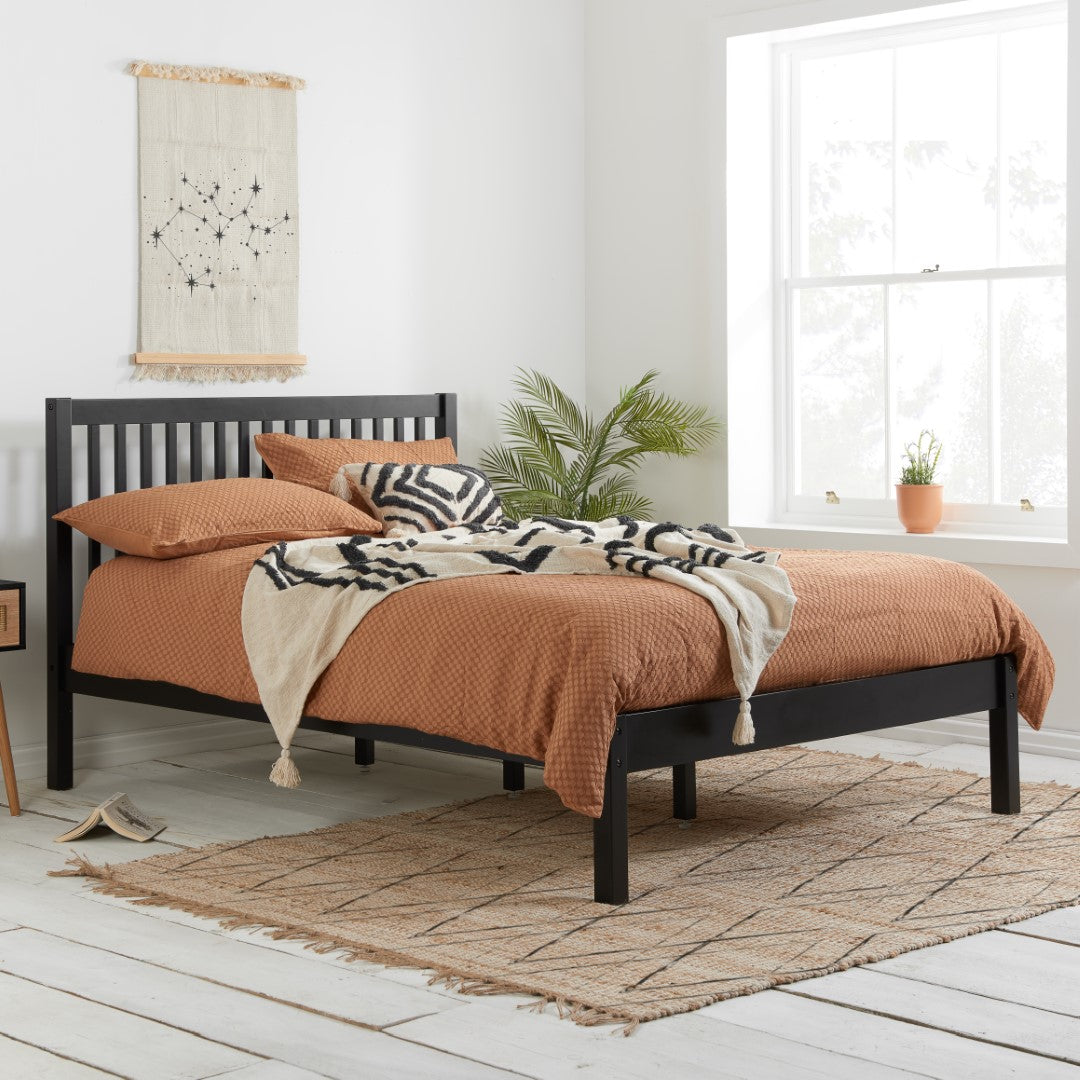 Birlea Nova 5ft Kingsize Black Fabric Bed Frame