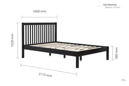 Birlea Nova 5ft Kingsize Black Fabric Bed Frame