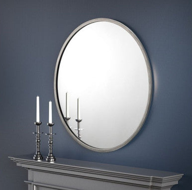 Julian Bowen Octave Round Pewter Wall Mirror