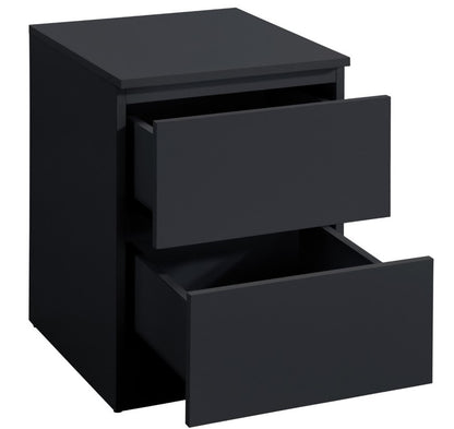 Birlea Oslo Black 2 Drawer Bedside