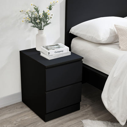 Birlea Oslo Black 2 Drawer Bedside