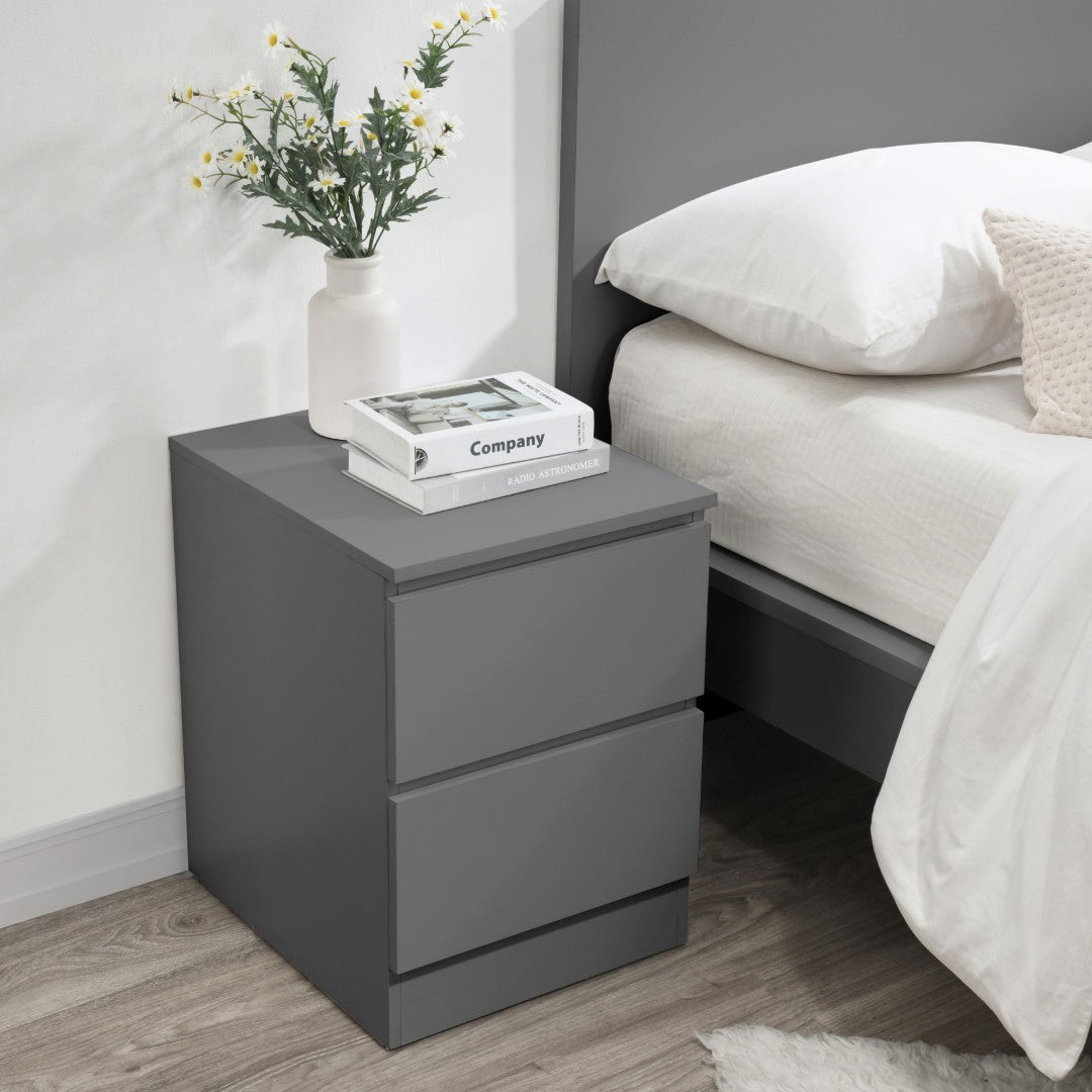 Birlea Oslo Grey 2 Drawer Bedside