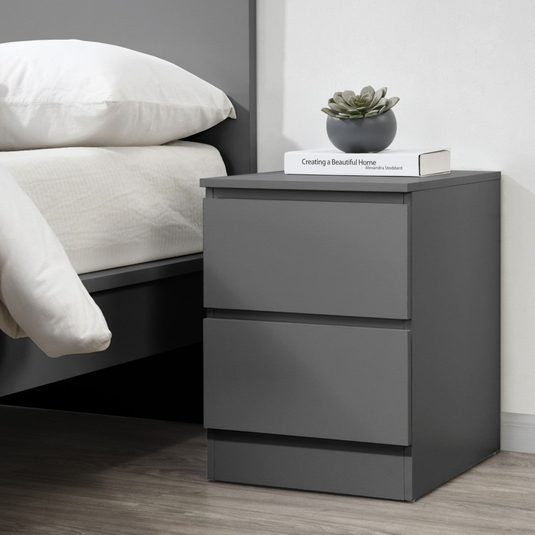 Birlea Oslo Grey 2 Drawer Bedside