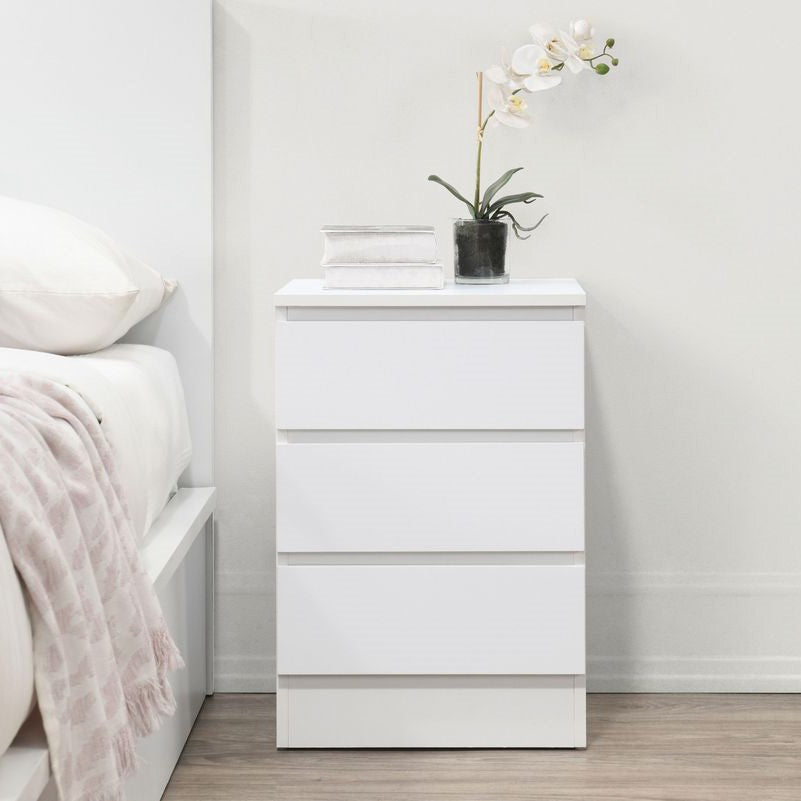 Birlea Oslo White 3 Drawer Bedside