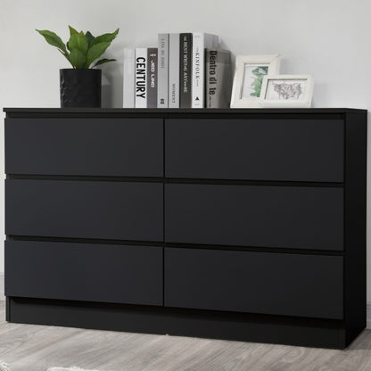 Birlea Oslo Black 6 Drawer Chest