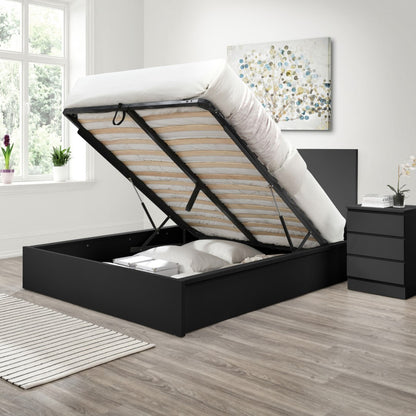 Birlea Oslo 4ft6 Double Black Wooden Ottoman Bed Frame