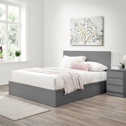 Birlea Oslo 4ft6 Double Grey Wooden Ottoman Bed Frame