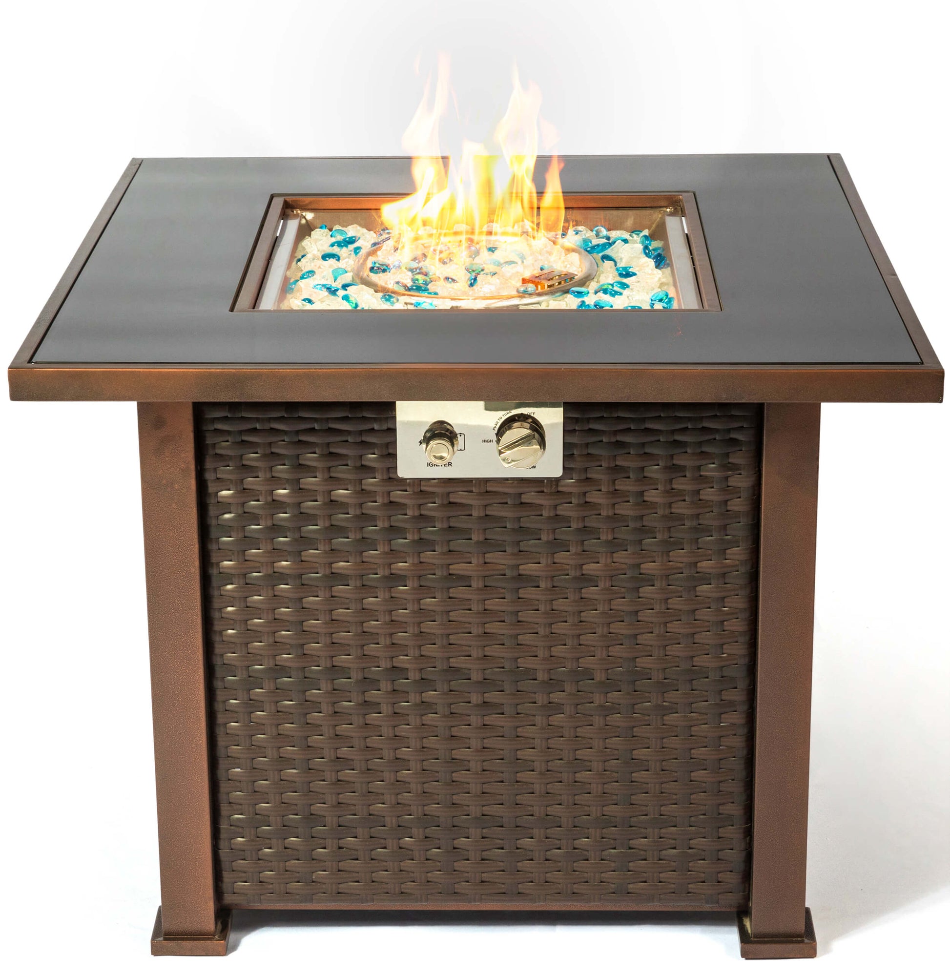 OSTARA Stylish Wicker Garden and Patio Glass Tabletop
