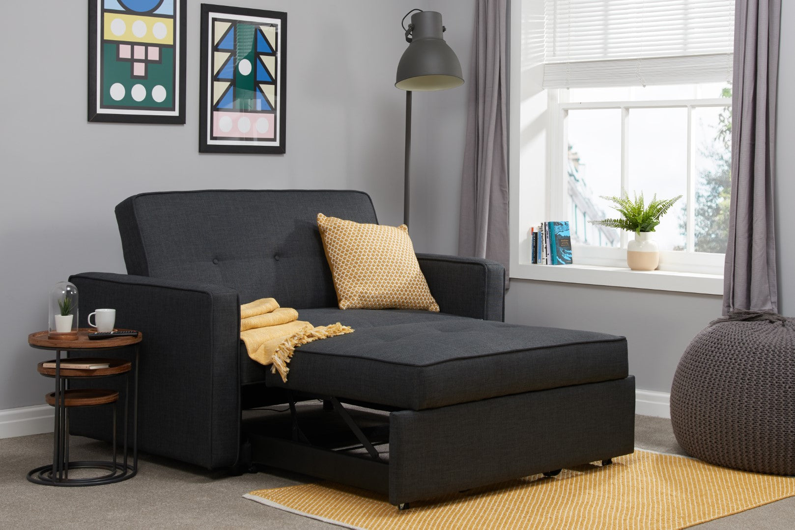 Birlea Otto Grey Fabric Sofa Bed