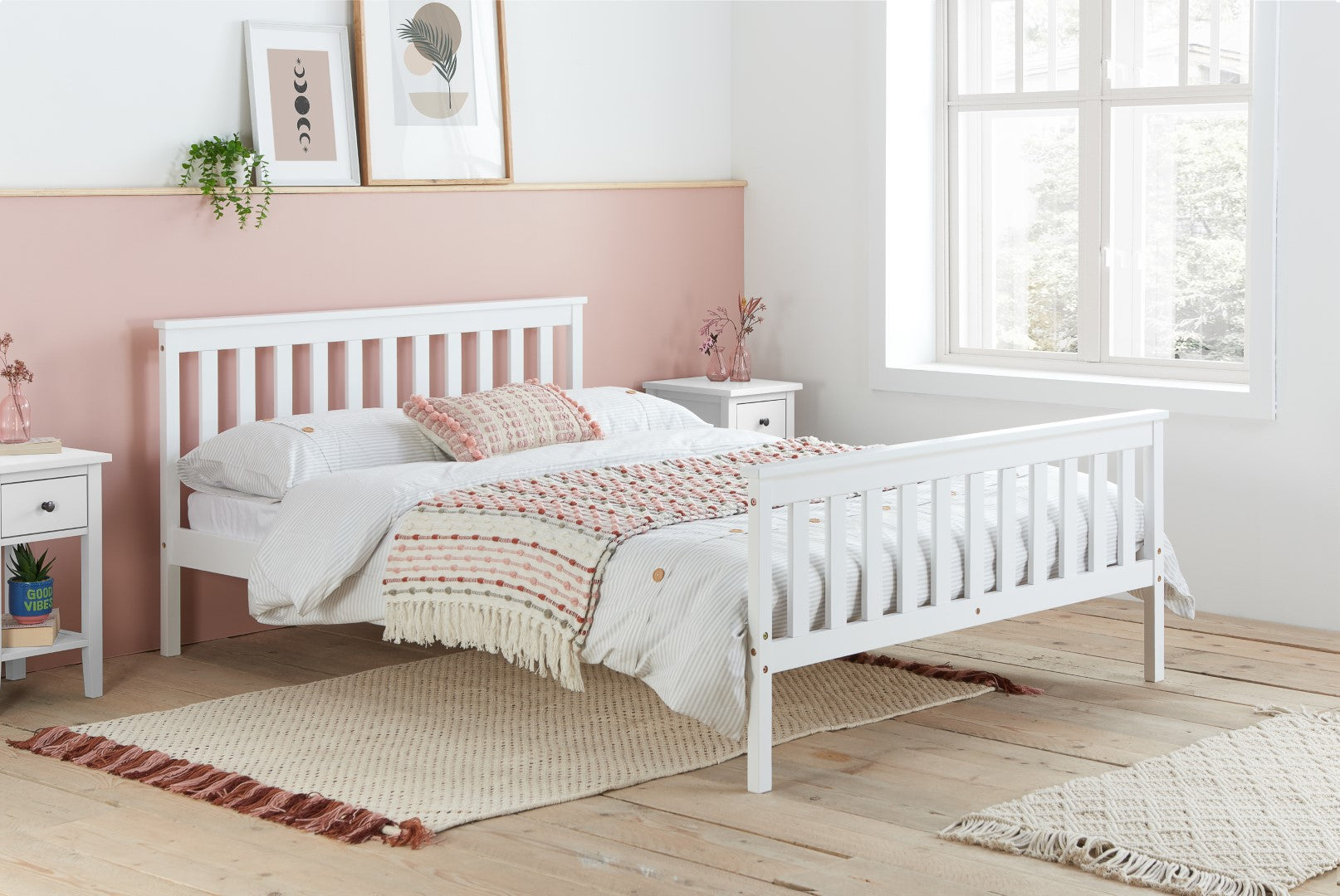 Birlea Oxford 4ft6 Double White Pine Bed Frame