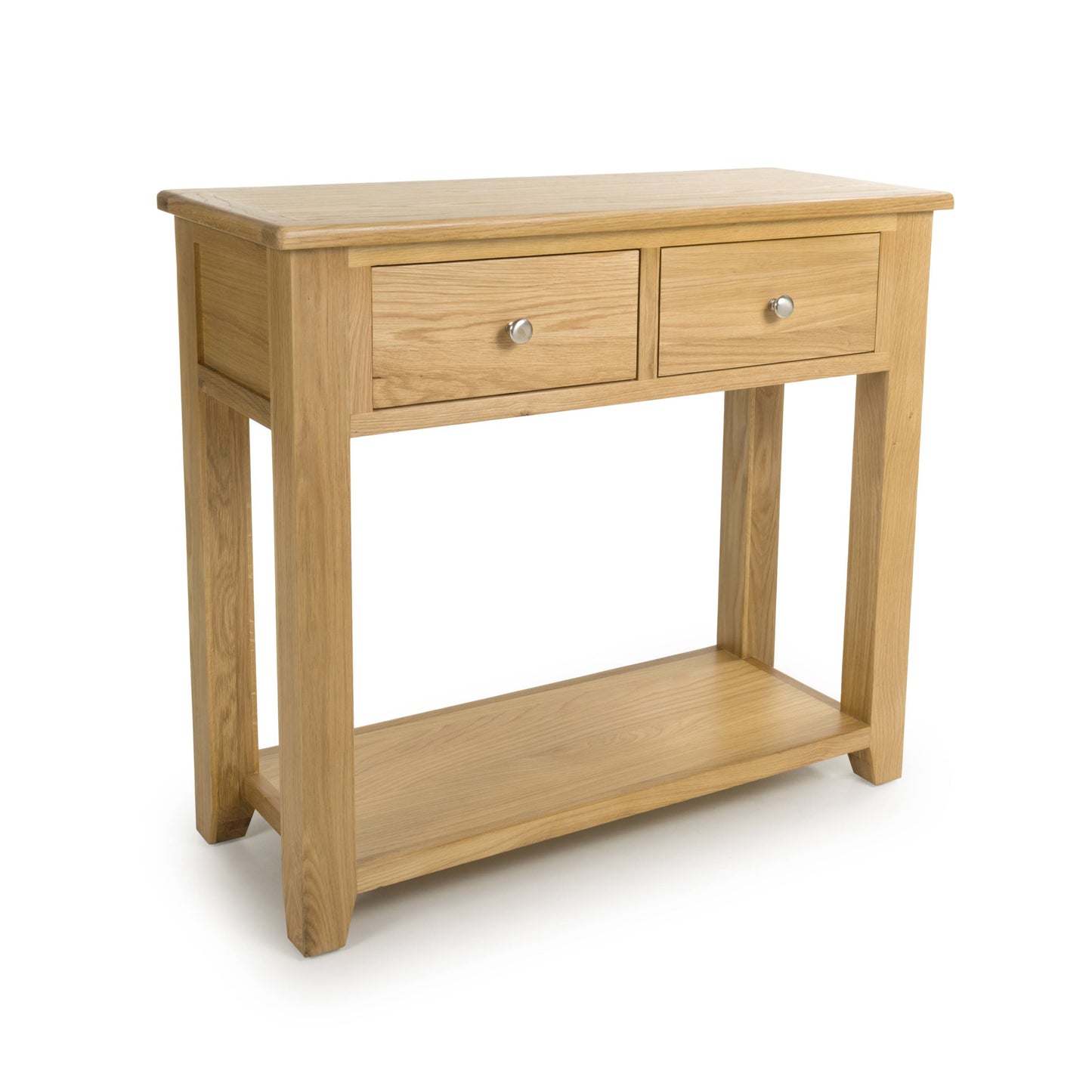 Oak Console Table with 2 Drawer