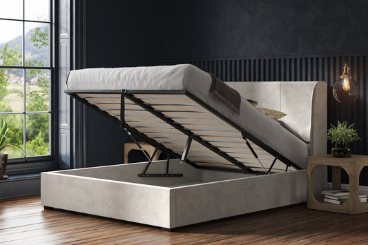 Emporia Oakham 6ft Super Kingsize Light Grey Velvet Bed Frame