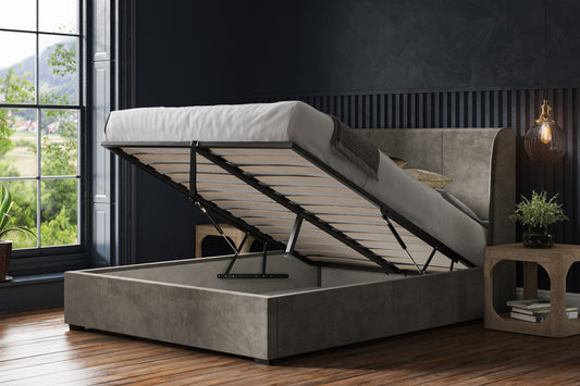 Emporia Oakham 6ft Super Kingsize Mid Grey Velvet Bed Frame